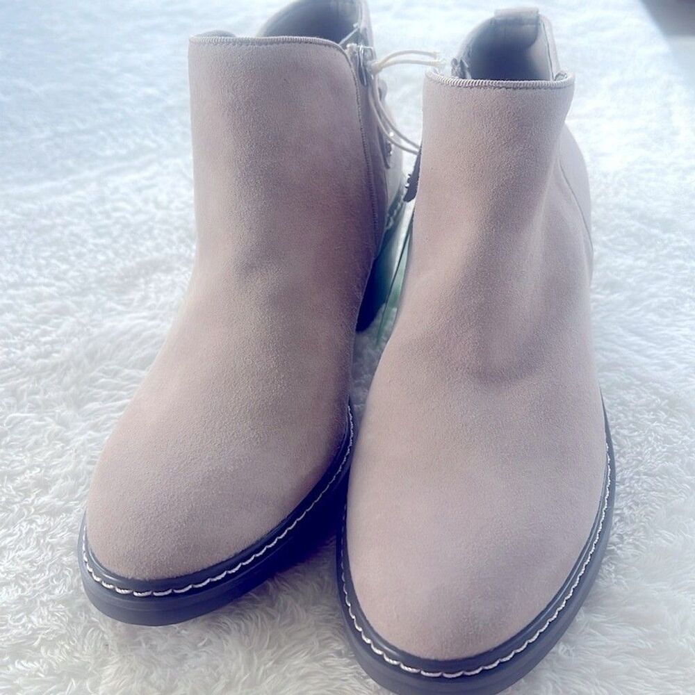 Sam Edelman Sz 5 Pryce Putty Suede Booties Weatherproof short booties NEW